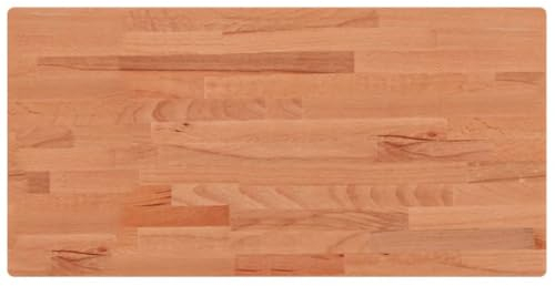 vidaXL Tischplatte, Holzplatte Holztischplatte Rechteckig, Ersatzplatte Platte für Beistelltisch Bartisch, Massivholztischplatte Schreibtischplatte, 100x50x1,5 cm Massivholz Buche