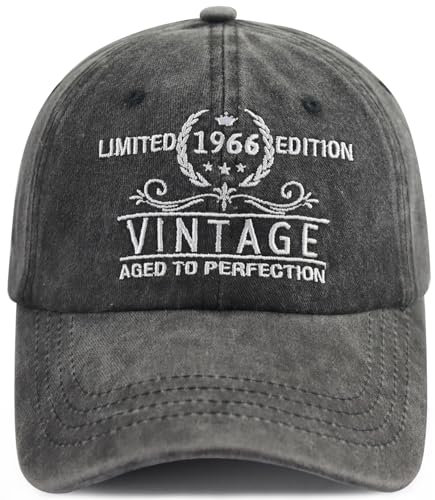 Xpayzere Limited Edition 1960 1961 1962 1963 1964 1965 1966 1967 1968 1969 Mütze für Herren und Damen, lustige Geburtstags-Baseballkappe, Limitierte Auflage 1966, bestickt, schwarz, Einheitsgröße