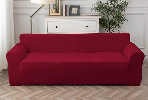 Cotopuro Sofa überzug 2 Sitzer (130-190cm) Stretch, Super Elastisch Sofabezug Mit Armlehnen,Kratzfester rutschfest Sofa Cover für Hunde Katzen und Haustiere, Weich und Bequem
