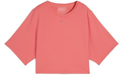 PUMA Unisex W CLOUDSPUN MESH Tee T-Shirts, Peach Frost,