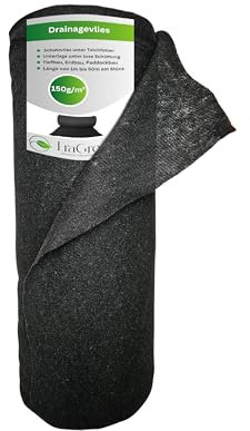 EraGreen Premium Drainagevlies 5m x 1m - Trennvlies 150g/m² wasserdurchlässig - Filtervlies, Trennvlies für Hochbeete und Blumentöpfe - schwarz