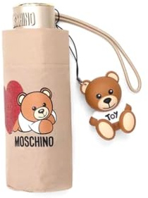 Moschino Regenschirm Teddy Heart, dunkelbeige PEQUEÑO, dunkelbeige, Small
