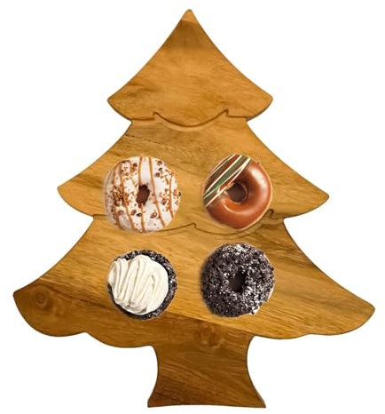 Vassoio per albero di Natale, Vassoio da portata per albero di Natale, Tagliere di salumi di Natale, Vassoio a forma di albero di Natale, Vassoio da portata in legno, di legno di