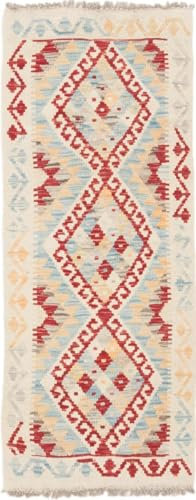 Nain Trading Kelim Afghan 58x145 Handgewebt Orientteppich Läufer Teppich Wolle