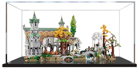 Acryl-Vitrine für Lego 10316 Rivendell Castle Modell, 3 mm staubdichte Schaukasten, Vitrine kompatibel mit Lego 10316 (Modell nicht im Lieferumfang enthalten) (transparente Konstruktion, 3 mm)