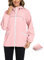 Rapbin Leicht Atmungsaktive Windbreaker Jacke Wasserdicht Atmungsaktiv Sommer Jacken Packbar Reisen Fahrrad Windjacke mit Reflektorstreifen（Rosa,L