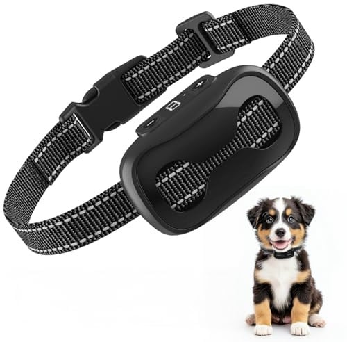 PcEoTllar Anti Bark Collars for Dogs – with Sensitivity Display, Black | Barking Collar with Humane Vibration & Sound Modes – Adjustable for Small Medium Large Dogs