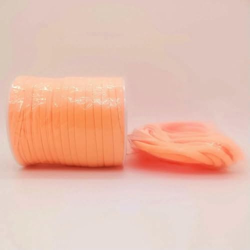 Corda elastica in tinta unita da 5 mm, 46 colori, con cuciture cave, in tessuto di fibra di latte, a righe, colore 09 arancione chiaro, 100 metri