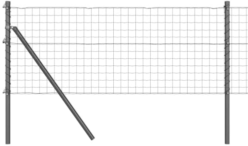 vidaXL Fence with Post Grey 0.4 x 10 m Steel and PVC, Garden and Terrace Fence, Modern Outdoor Panels, Durable Boundary Barrier, Stylish Privacy, Versatile Set