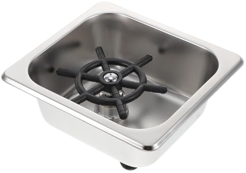 Glaswasch Spülmaschine aus Edelstahl, 1/4 Zoll Anschluss, Silber | Flaschen und Becher, Hochdruck Wasserstrahl, Silikonkomponenten für Haushalt und Milchtee Shop