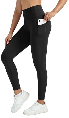 Enjoyoga Sport Leggings Damen mit Tasche - High Waist Sporthose Damen Gym Leggings Laufhose für Sport Gym Yoga