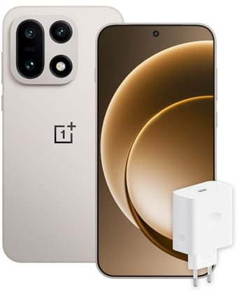 OnePlus 15 AI Smartphone 5G, 16GB RAM 512GB Speicher, Snapdragon 8 Elite Gen5, Triple 50MP Kamera, 7300mAh Akku mit 120W SUPERVOOC Schnelllader, mit Watch3 43mm, Sand Storm