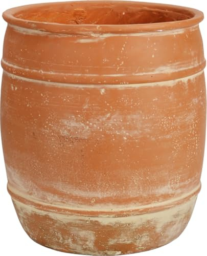 Panlaolao Fiberstone Vintage Style Planter mit Drainage Loch (S) | Blumentopf für Indoor-Outdoor-Pflanzen, Distressed Dekorative Ton-Stil Pflanzer für Patio, Veranda, Garten, Bauernhaus Dekor