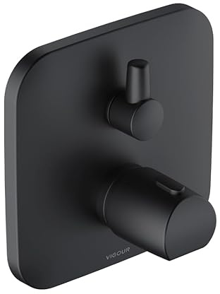 VIGOUR Farbset Thermostat derby für VUPK mit Mengenreg. und Umst. schwarz matt | DEFTMUSM