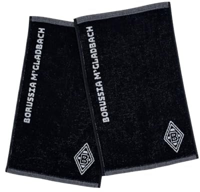 Borussia Mönchengladbach Handtuchserie „Black“ | Offizieller Fanartikel Fohlenshop (Gästehandtuch-Set)