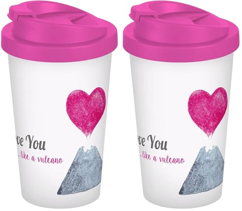 Gedalabels Coffee to go Becher Like A Vulcano 400ml (Packung mit 2)