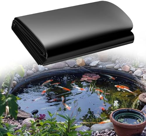 ZZGZZG Fodera Laghetto 450 x 2000 cm Resistente Pesci Rivestimenti Preformati Pre Tagliato per Laghetto da Giardino, Piscina, Acquacoltura, Nero
