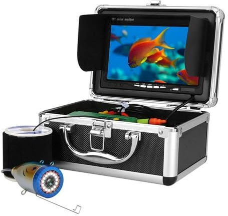 7 Zoll Fisch Finder 1000TVL Unterwasser Angeln Kamera 15 stücke Weiß LEDs + 15 stücke Infrarot Lampe for EIS/Meer Klare Sicht(30 LEDs 50M Cable)