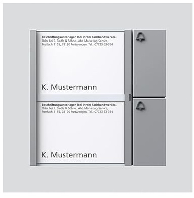 Siedle Tastenmodul 2 Tasten 1 mit N-System, TM 612-2 SM, silber-metallic, 2544207