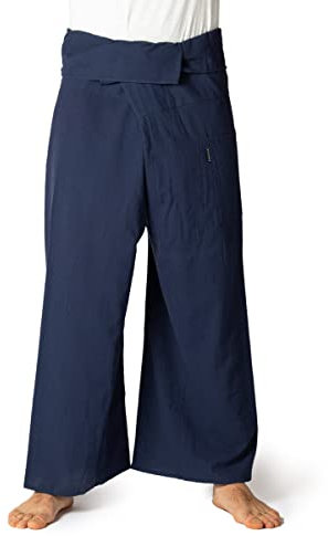 PANASIAM Fisherman Pants Unicolor, Navy Blue, L