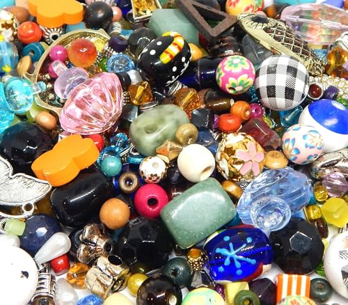 500g Mega MIX aus Glas Holz Metall und Perlen RESTPOSTEN