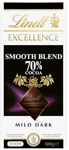 LINDT Excellence Tablette de chocolat noir 70% 100 g