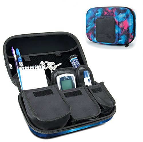 USA Gear Diabetikerbedarf Reisekoffer Organizer für Diabetikerzubehör - Blutzuckermesssystem, Spritzen, Insulinfläschchen und Lanzetten - Kompatibel mit ACCU-CHEK, TRUEtest und mehr - Galaxis