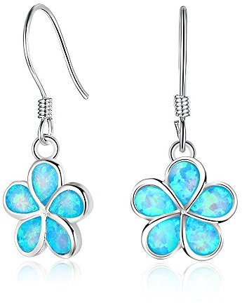 YAZILIND Haken Eardrop S925 silberne blaue Opalart und weiseblume elegante Temperament ohrring frauen Anti-allergisches Ohrschmucksachen