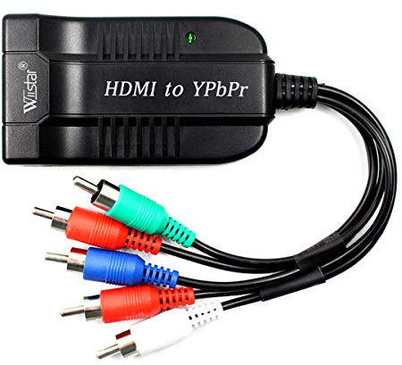 Wiistar HDMI to Component YPbPr Converter HDMI to Male 5RCA Component Adapter and R/L Audio Output for TVBOX,VHS,VCR,DVD