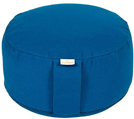 Yogabox Meditationskissen Basic, Abnehmbarer Bezug aus 100% Baumwolle, Höhe 13-18 cm, Praktische Trageschlaufe, Basic Collection