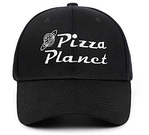 YUNXIBASECAP Pizza Planet Hut Baseball Kappe Stickerei Papa Hut Verstellbare Baumwolle Erwachsene Sportmütze Unisex, Schwarz-1, Einheitsgröße-M