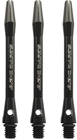 abcdarts Unisex – Erwachsene Aluminium Shaft Dart Schäfte Set, Schwarz, M