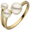 Jobo Damen Ring 585 Gold Gelbgold 3 Süßwasser Perlen Perlenring Größe 60