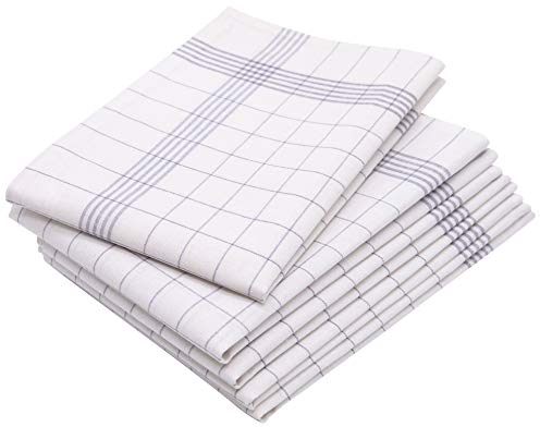 ZOLLNER 5er Set Geschirrtücher, 50x70 cm, Halbleinen, grau weiß