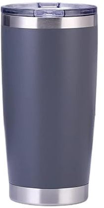 Gtell -20oz Vaso de acero inoxidable con aislamiento de doble pared de acero inoxidable para mantener el calor y el frío(Grey)