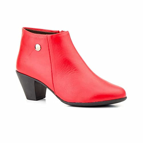 Bottines femme en cuir et daim Chaussures imperméables faites à la main en Espagne Modèles originaux avec lacets ou fermeture éclair Pieds larges, semelles amovibles, tailles 35 à 41