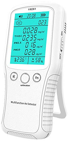 Luftqualitätsmonitor, Home Air Quality Monitor LCD Display Multifunktions Indoor Air Quality Monitor für PM2.5, PM10, HCHO, TVOC, CO2