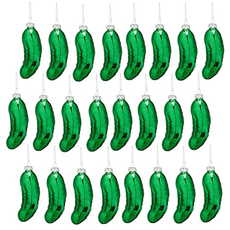 24 Stück Weihnachtsgurke Glas Gurke 11cm Baumschmuck Christmas Pickle Weihnachten