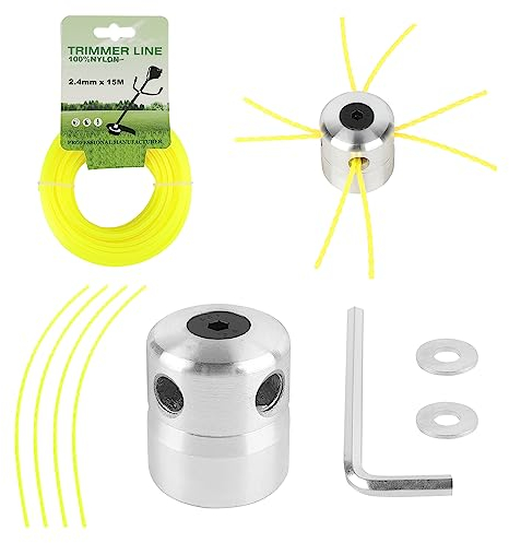 Viabrico tête débroussailleuse universelle M8 M10, Avec 2,4mm x 15m Fil Coupe Bordure Nylon