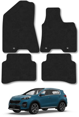 Fits Kia Sportage (2016-2022) Carpet Car Mats | Black Edge Trim Tailored Fit Floor Mats Full Coverage Protection Accessories Easy Clean Anti Slip Made in the UK