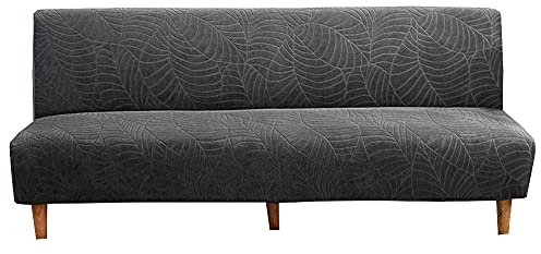 BXFUL Sofabezug ohne armlehnen, Couchbezug ohne armlehne Elastischer Sofaüberwurf Sofabezug Armlose Antirutsch Stretchhusse Weich Stoff Sofahusse Couch überzug (Dunkelgrau)
