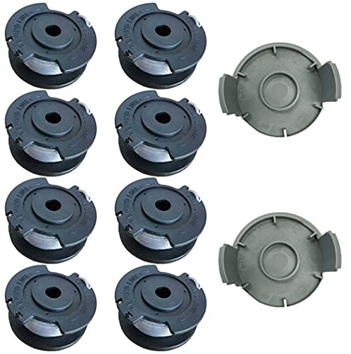 Dxyue 8 Stück Schnurspulen und 2 Stück Spulenabdeckung für Bosch EasyGrassCut 18 EasyGrassCut 23 EasyGrassCut 26, 18-230 18-260 18-26