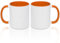 MR.R Lot de 2 tasses à café vierges de 325 ml avec intérieur et poignée de couleur orange