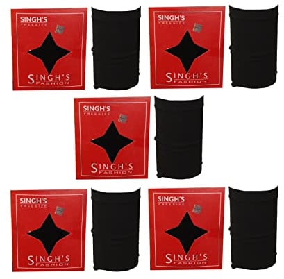 BISMAADH 5 Stück Singh's Free Size Net Stocking Cap Head Net Sikh Sardar Turban Cap (Schwarz)