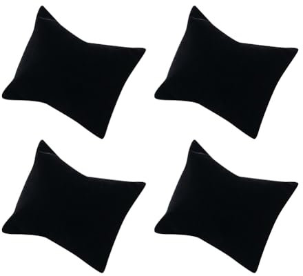 Lot de 5 Coussins en Velours pour Bracelet, Montres, Bijoux, boîte Cadeau, Noir
