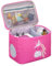 Liebeszeug® Tasche für Toniebox - Aufbewahrungtasche für Musikbox, Tonies Hörfiguren, Kopfhörer, Ladegerät und Zubehör – Transporttasche für Tonie – Reisetasche, Muster Einhorn, Farbe Rosa