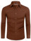 DEMEANOR 4-Way Stretch Mens Shirts Long Sleeve Muscle Fit Formal Dress Shirts for Men Non Iron Casual Shirts Business Wedding Work Brown