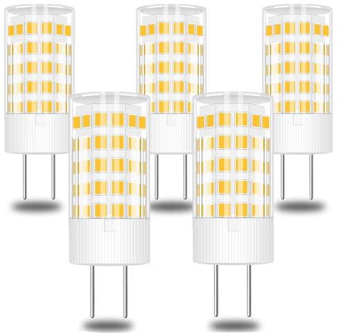 Lampadina a LED GY6.35 4W CA 12V Equivalente a 40W Attacco Bipin Luce Bianca Calda 3000K, 5 Pezzi