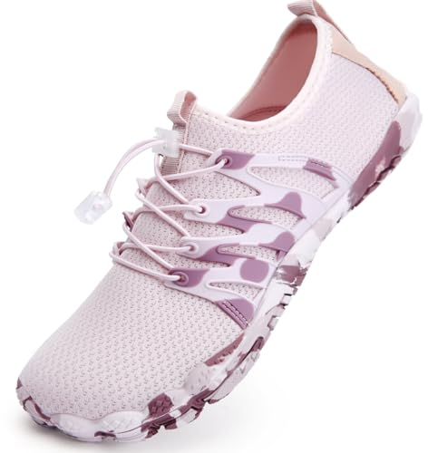 Mabove Damen Barfussschuhe Strandschuhe Badeschuhe Barfuß Schuhe Schwimmschuhe Wasserschuhe Aquaschuhe Surfschuhe für Wassersport Outdoor(Camouflage pink,40 EU)