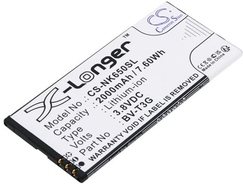 TECHTEK battery compatible with [Microsoft] Lumia 650, RM-1154, for [Nokia] Lumia 650, RM-1154 replaces BV-T3G FBA